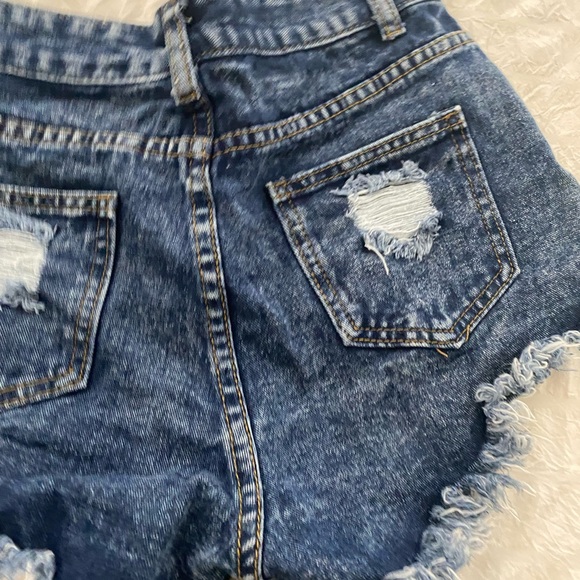 Dark blue denim shorts - Picture 3 of 7